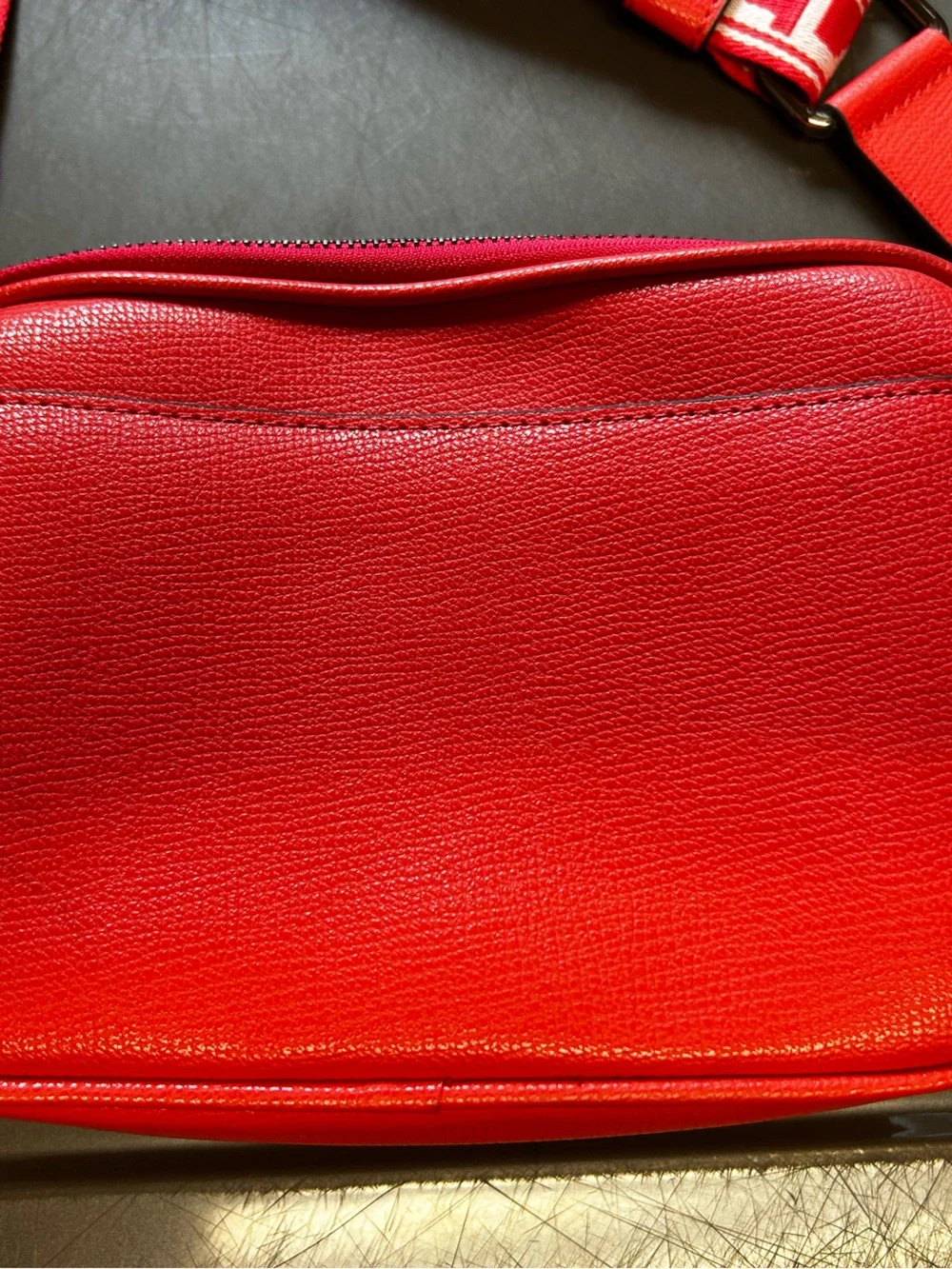 Karl Lagerfeld Bright Red Crossbody Bag with Character Patch